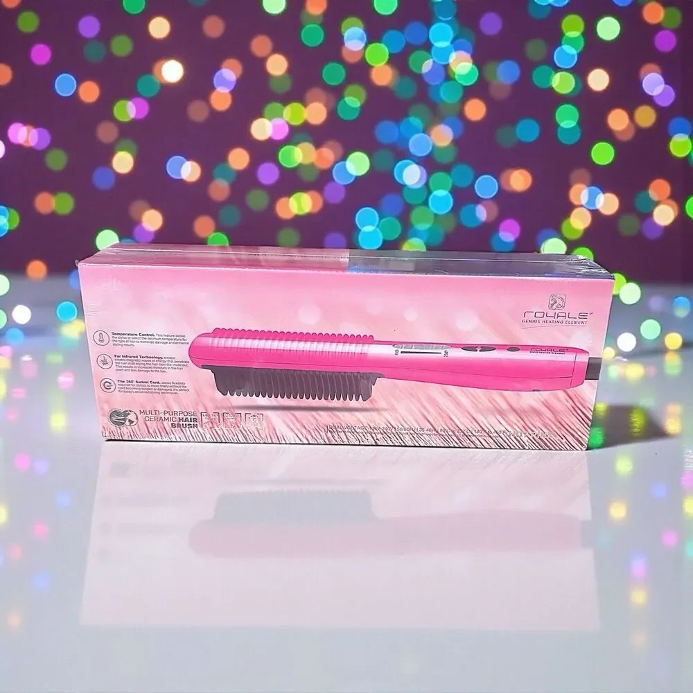 Royale Multi-Purpose Ceramic Hair Brush in Hot Pink Brand New in Sealed Box